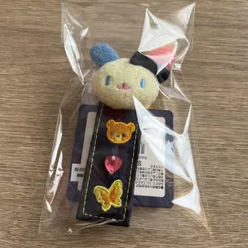 산리오 우사하나 데님 와펜 택 키링 참