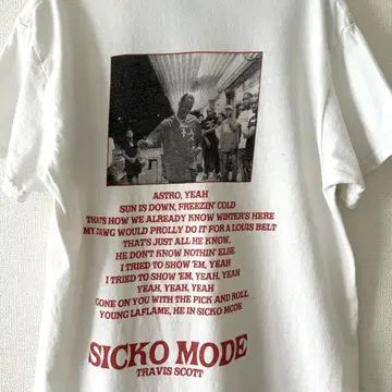 트래비스 스콧의 곡 'SICKO MODE' 티셔츠 TRAVIS SCOTT