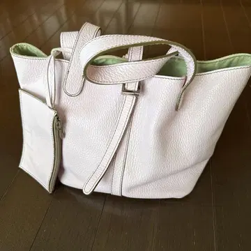 핑크 가죽 토트백