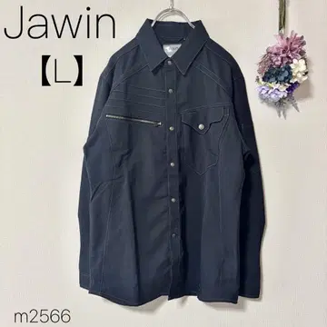 긴팔 셔츠 작업복 자켓 스냅 work Jawin 네이비 [L]