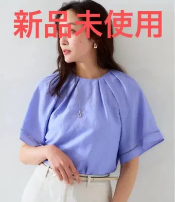 미사용 새상품 언타이틀 UNTITLED 린넨 혼방 턱 블라우스