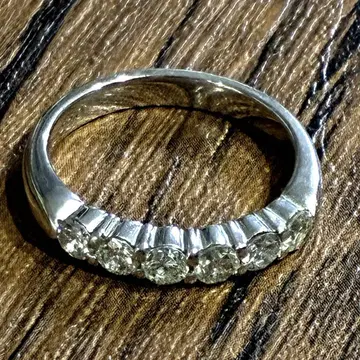 다이아몬드 6개, 화이트 골드(플라티나), 각인, 08g, 0.5ct