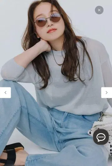 발수 커브 와이드 데님 안피로 아이스 블루 S 사이즈