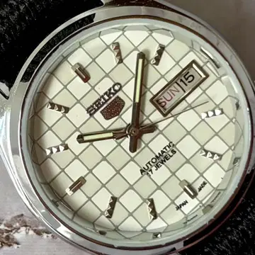 세이코 앤티크 오토매틱 손목시계 화이트 체커 오버홀 완료 70S