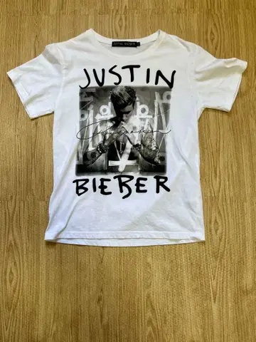 Justin Bieber 프린트 티셔츠 M 화이트