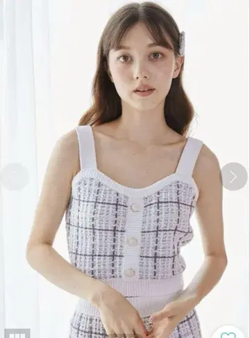 젤라또피케 체크 무늬 뷔스티에 숏 팬츠 상하의 세트