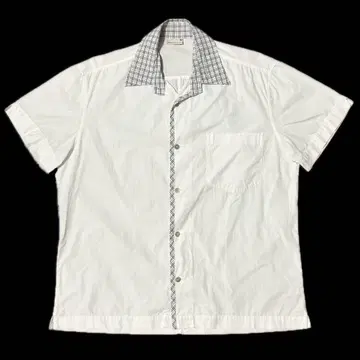 90년대-00년대 Dries Van Noten 체크 배색 오픈 카라 셔츠