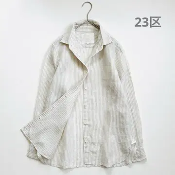 23구 리베코 LIBECO 린넨 100% 스트라이프 셔츠