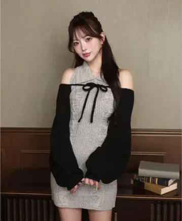 Darich 숏 볼레로 니트 미니 원피스
