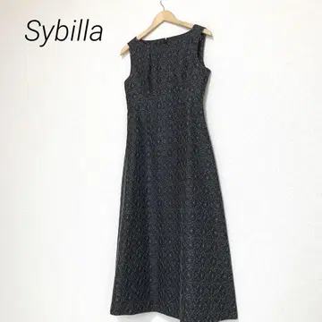 Sybilla 새상품급 전체 자수 롱 원피스 블랙