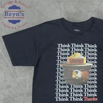 인기 캐릭터] 스모키 베어 THINK 프린트 티셔츠 L 사이즈 멕시코제