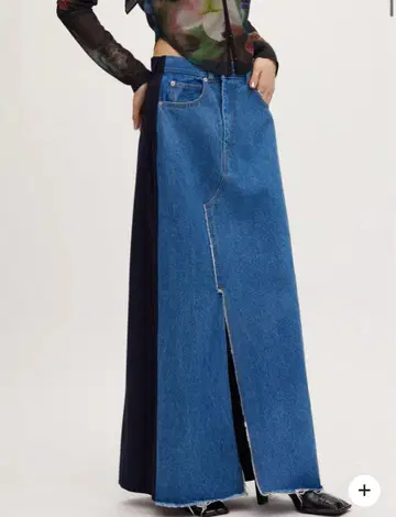 새상품 DENIM DOCKING COMBINE SKIRT