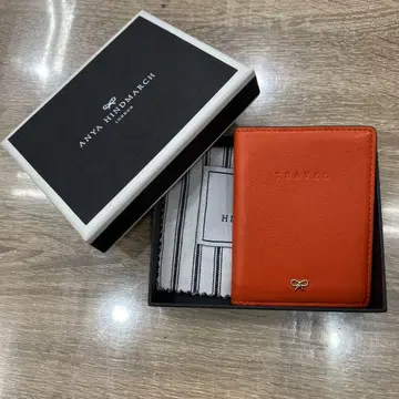 새상품급 ANYA HINDMARCH 오렌지 패스 케이스 카드 케이스