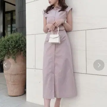 에이미 이스트 월 엘레강트 셔츠 원피스 프렌치 슬리브 핑크 M
