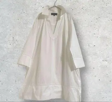 빅 사이즈! untitled 사다리 레이스 절개 롱 블라우스
