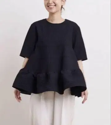 yori 후쿠레티어드 블라우스 블랙 38