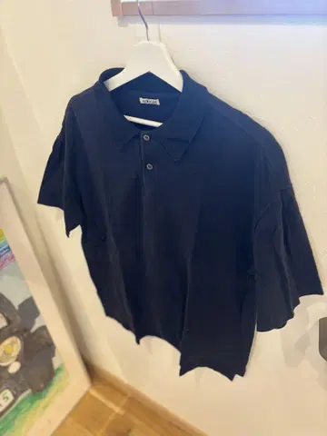 오라리 블랙 피케 셔츠
