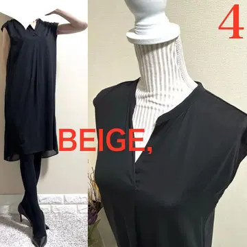 베이지 BEIGE, 스키퍼 쉬폰 레이어드 원피스 4 M 블랙 여름