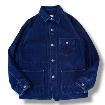 MOMOTARO JEANS 커버올 인디고 헤링본 워크