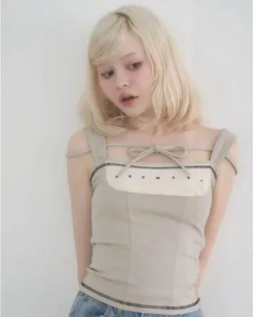 andmary Luca 스티치 탑스 베이지