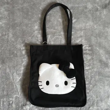 토트백 (I Love Hello Kitty) 블랙 키티 페이스트 토트