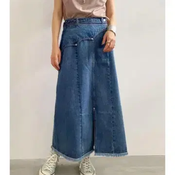 AMERI WESTERN FLAP DENIM SKIRT 다베 미카코 착용