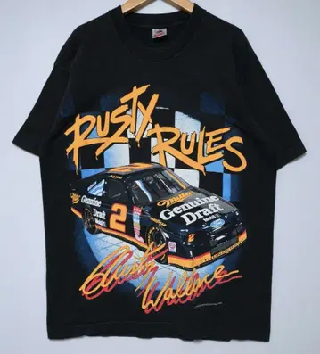 VINTAGE Rusty Wallace NASCAR USA제 티셔츠 L