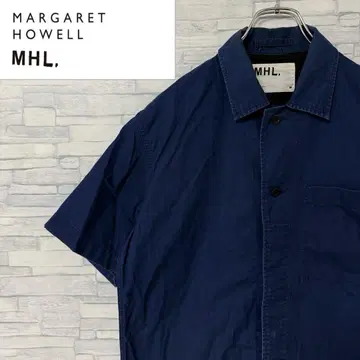 MHL 마가렛 호웰 코튼 반팔 셔츠 네이비 M