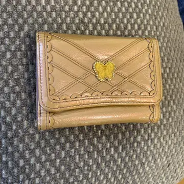 ANNA SUI 핑크 베이지 3단 폴더형 지갑