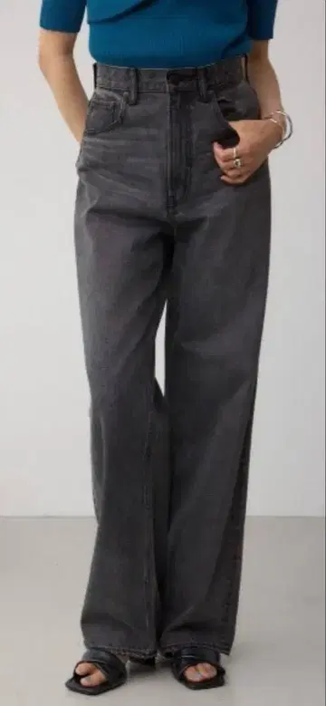 AZUL DENIM 하이 웨스트 와이드 데님 S