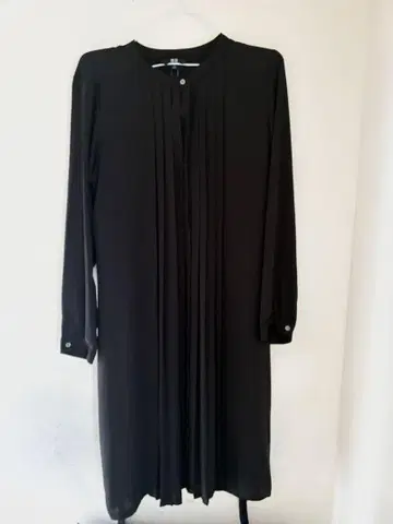 블랙 플리츠 원피스 L 사이즈 여성용