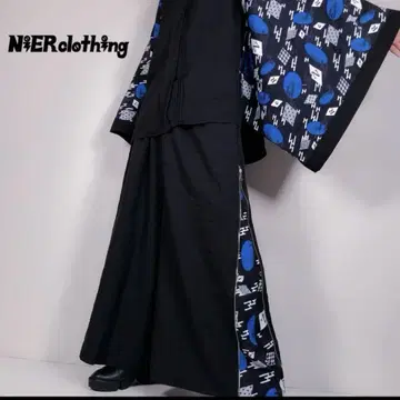 NieR 기모노풍 소매 파랑 일본식 우산 셋업