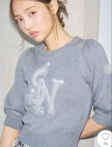 새상품 snidel 로고 니트 풀오버
