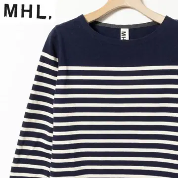 MHL. 마가렛 하웰 보더 긴팔 티셔츠 컷소 마린