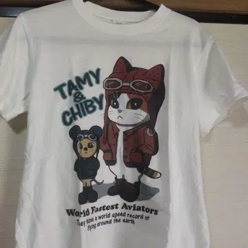 고양이 셔츠 TAMY & CHIBY 화이트 티셔츠