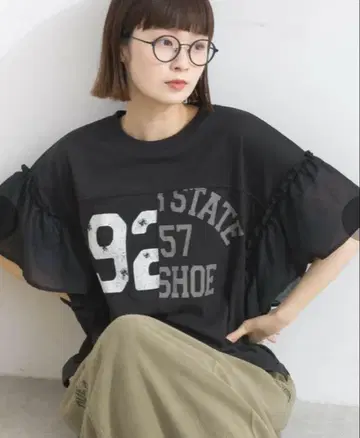 IRIEY 아이리 천축 이소재 절개 풀오버 티셔츠