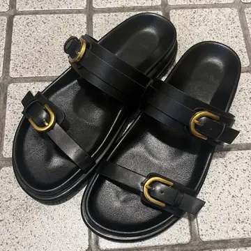 ZARA 자라 블랙 더블 스트랩 샌들 23cm 36