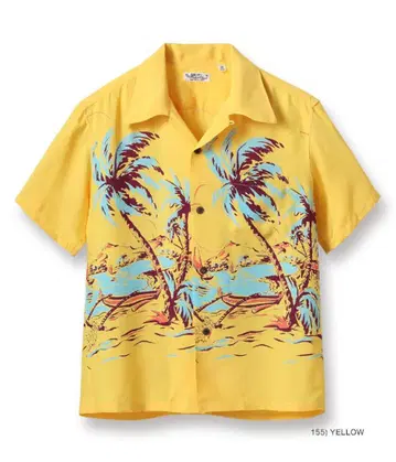 컨디션 최상 산서프 알로하 셔츠 ISLAND PALM BREEZE