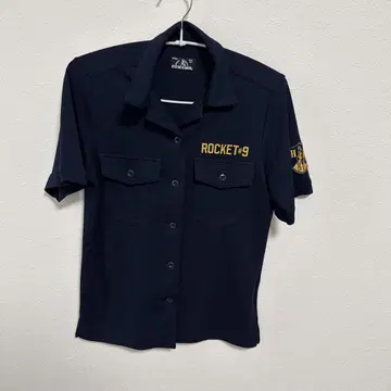 히스테릭 글래머 ROCKET 피케 셔츠 네이비 반팔