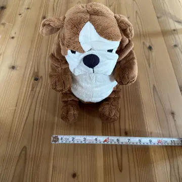 개 봉제 인형 약 25cm 브라운과 화이트