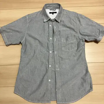 UNITED ARROWS 반팔 셔츠 L 버튼 다운 그레이