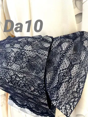 Da-10 네이비 레이스 절개 성인용 오비 반폭 오비 유카타
