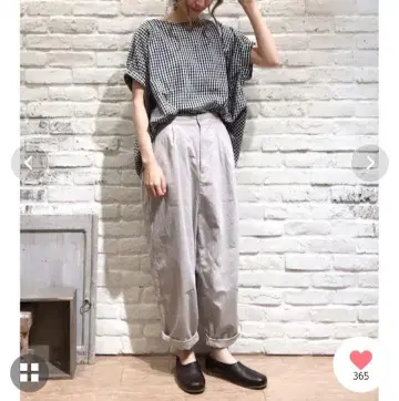 Samansa Mos2 베이지 턱 팬츠 사이즈 F