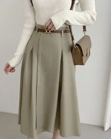 아지메 턱 A 라인 스커트
