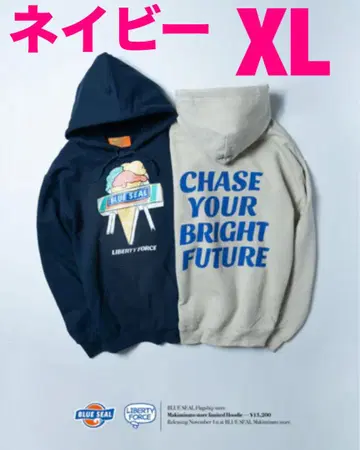 LIBERTY FORCE 블루 씰 마키코 본점 한정판 후드티 XL 후디