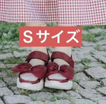 시마무라 아오키 미사코 리본 샌들 빨간색 S