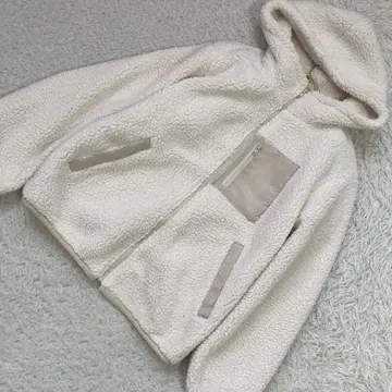 플리스 후드티 아이보리 M 모코모코 귀여운 캐주얼