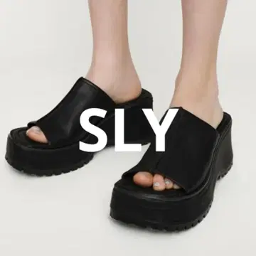 SLY COVERED PLATFORM 샌들 블랙 M