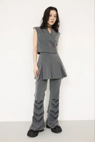 SLY TUCK FLARE 팬츠 플리츠 스커트 세트 SET