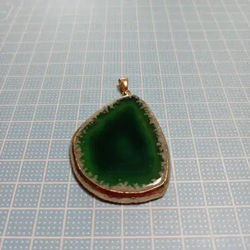 그린 마노 슬라이스 펜던트